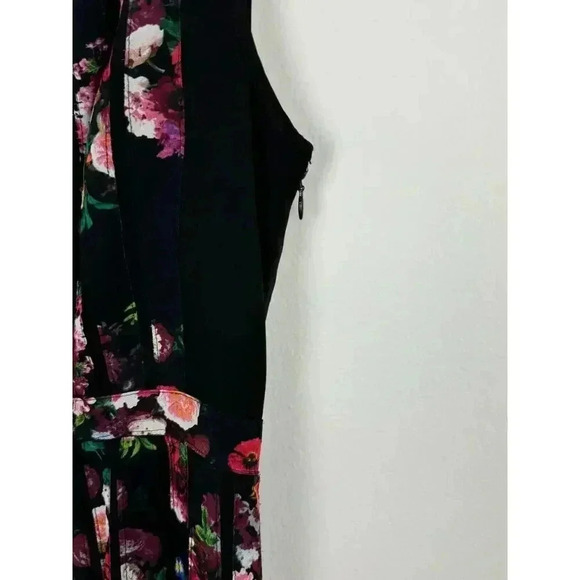 Adrianna Pappell Fractured Floral Print Dress Fit and Flare Size 4 wedding guest - Picture 4 of 8